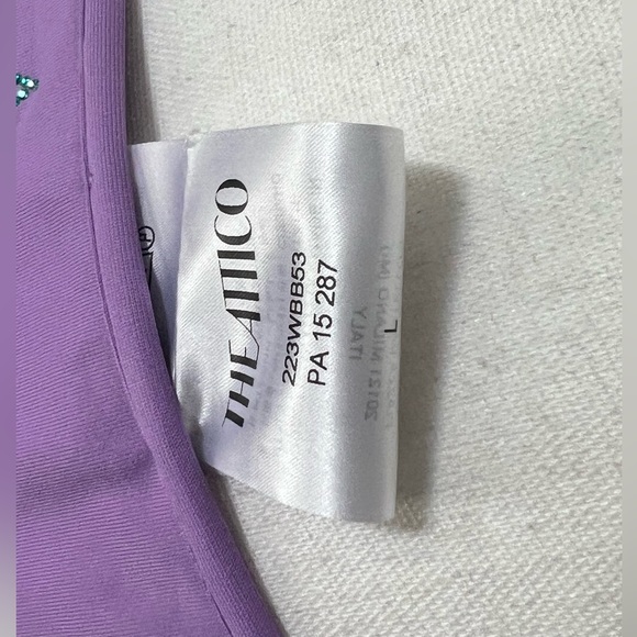 The Attico Triangle Two-Piece Swimsuit in Purple sz L - Picture 8 of 10